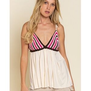 The CALLIE Crochet Knit Baby Doll Top